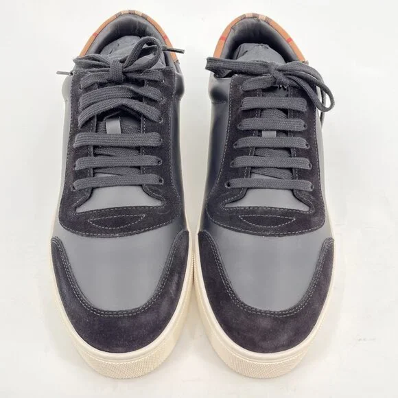 Burberry Men's Robin Vintage Check Panel Leather Low-Top Sneakers US10